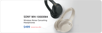 Sony WH-1000XM4 noise-canceling wireless headphones.